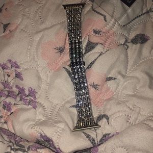 Silver diamond apple watch band